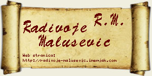 Radivoje Malušević vizit kartica